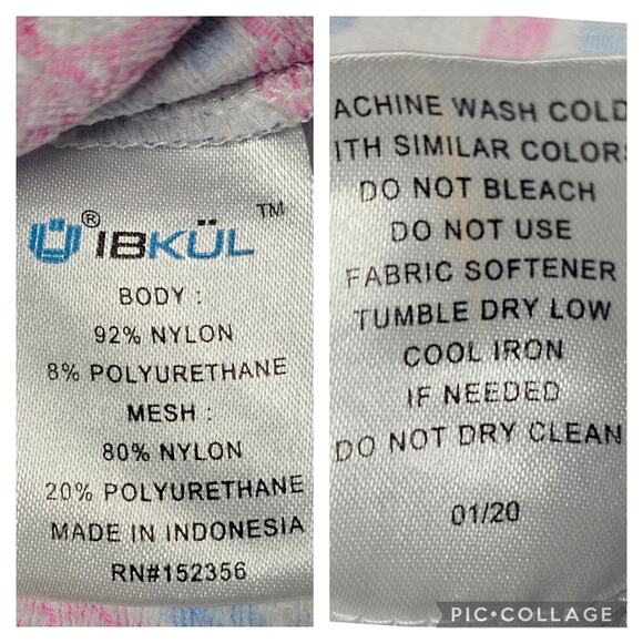 IBKUL Long Sleeve 1/4 Zip Mock Neck Flamingo Print Top Golf Pickleball Size XL - Picture 7 of 10